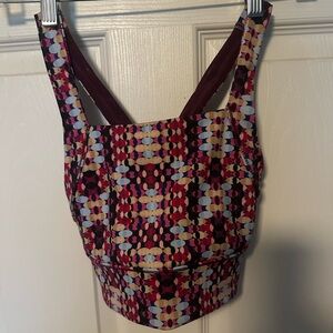 Free People Colorful Geometric Sports Bra